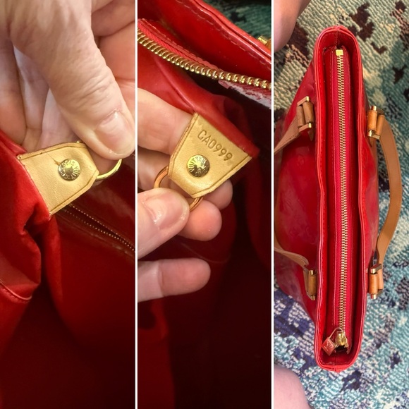 Louis Vuitton Red Vernis Houston tote leather handles luxury main image 3